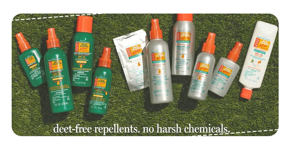 A group of bottles and cans of insect repellent.