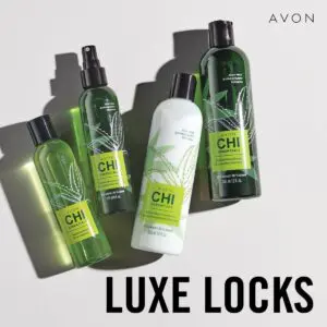 Avon Chi Essentials hair care products.