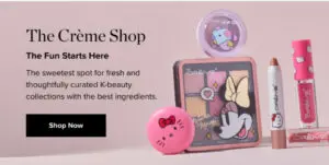 The Crme Shop makeup with Hello Kitty & Minnie Mouse.