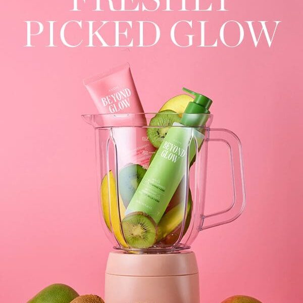 Avon Beyond Glow products in blender.